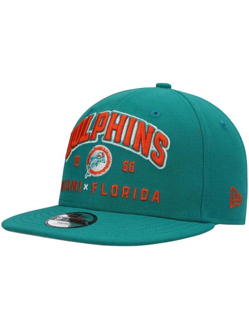 New Era Youth Boys Aqua Miami Dolphins Stacked 9Fifty Snapback Hat