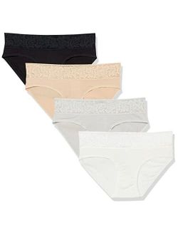 Women's Standard Modal with Lace Panty (Thong or Bikini), Pack of 4