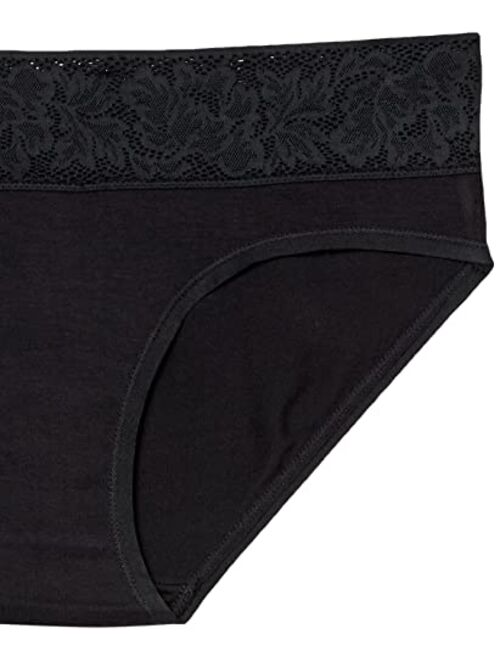 Amazon Essentials Women's Standard Modal with Lace Panty (Thong or Bikini), Pack of 4