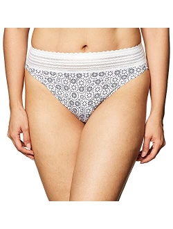 Women's Plus Size No Pinching No Problems Dig-Free Comfort Waist with Lace Microfiber Hi-Cut 5109j