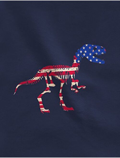 Tstars USA T-Rex Dinosaur American Flag 4th of July Gift Toddler Kids T-Shirt