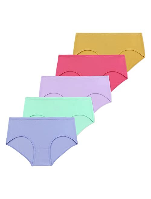 XINBANG Underwear Women Cotton Mid Waisted Women Underwear Ladies Panties For Women 5-Pack