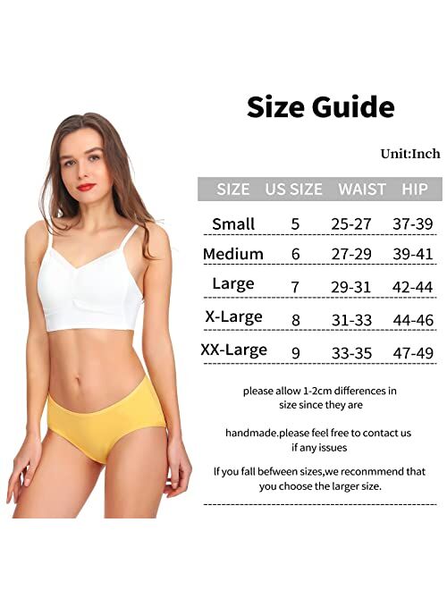 XINBANG Underwear Women Cotton Mid Waisted Women Underwear Ladies Panties For Women 5-Pack