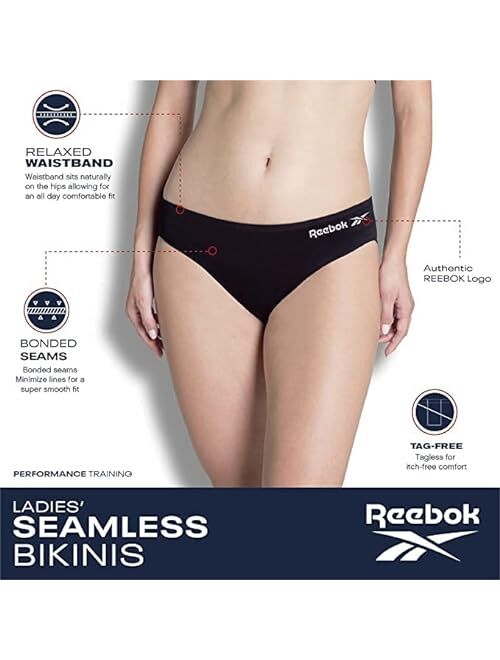 Reebok Women's Underwear - Seamless Bikini Briefs (5 Pack)