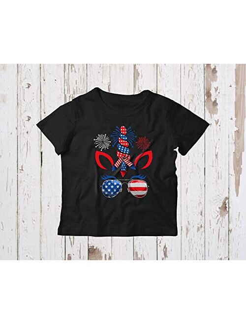 Generic American Flag Unicorn Face Cute Happy 4th of July Independence Day Kids Unicorn Patriotic Youth T-Shirt