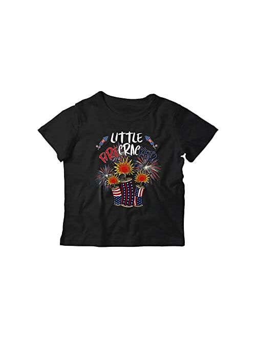 Generic Little Firecracker Cool Cute 4th of July Kids Independence Day Fireworks Lover Matching Patriotic Unisex T-Shirt