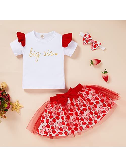 GRNSHTS Baby Girl Sister Matching Outfits Little Big Sister Romper Tops + Tulle Sunflower Diaper Shorts Skirts 3Pcs Clothes Set