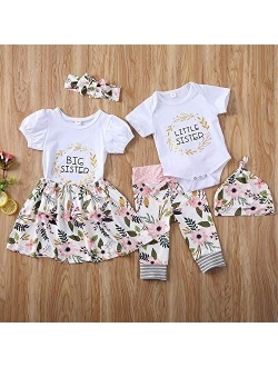Winmany Toddler Baby Girls Sister Matching Outfits Romper Floral Pants Skirt Dress