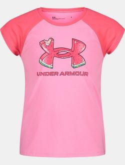 Girls' Pre-School UA Watermelon Logo Short Sleeve T-Shirt
