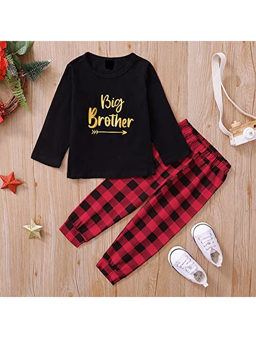 Aslaylme Baby Girls Matching Sister Outfit Big Little Sister Valentine Clothes
