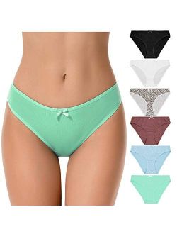 Curve Muse Women's Plus Size 100% Cotton Bikini Briefs Panties Underwear-6PK