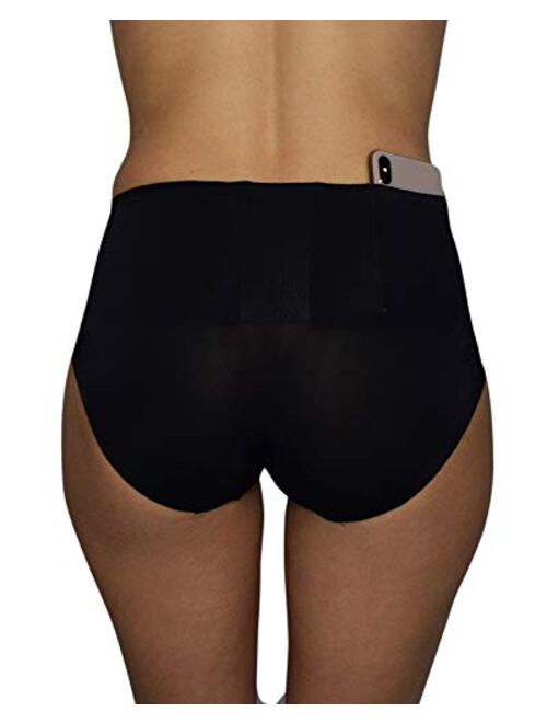 Vockets - Women's Hidden Pocket Seamless Underwear - for Phones, Credit Cards