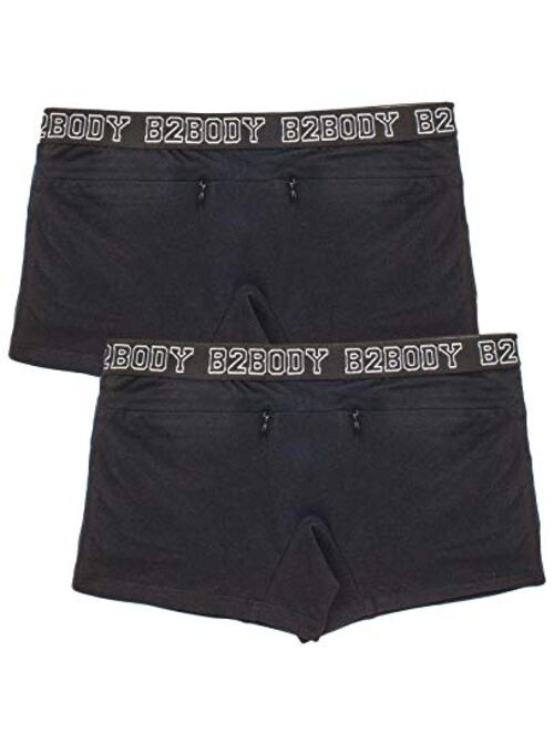 Barbra Lingerie Pocket Stash Cotton Boyshorts Underwear Women 2 Pack Panties S-4XL Plus Size