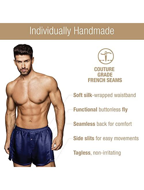 Tara Sartoria Artisan Handmade Silk Boxers for Men, Pure Natural Mulberry Silk Shorts, Men Silk Boxers, Gifts for Him