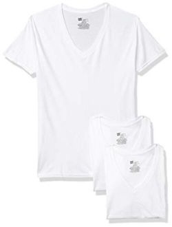 Men's Comfort Flex Fit White V-Neck 3 Pack