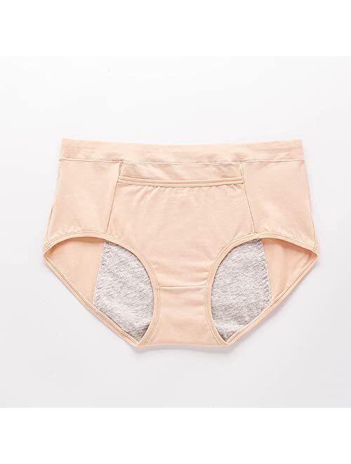Fridja Women's Mid Waisted Front Pocket Basic Girdle Panties Cute Briefs