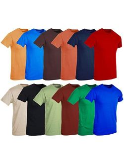 BILLIONHATS 12 Pack Plus Size Men Cotton T-Shirt Bulk Big Tall Short Sleeve Lightweight Tees