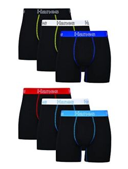 Men's Underwear Boxer Briefs Pack, Moisture-Wicking Underwear, Stretch-Cotton Boxer Briefs, 6-Pack