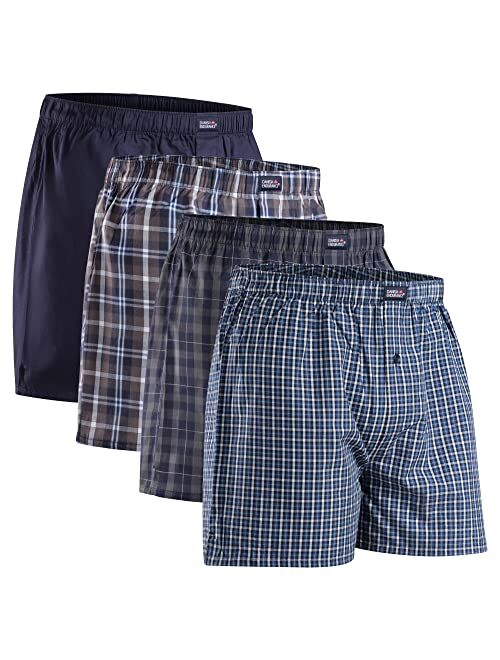 Buy DANISH ENDURANCE Men's Woven Boxer Shorts, 4-Pack, Loose Boxers ...