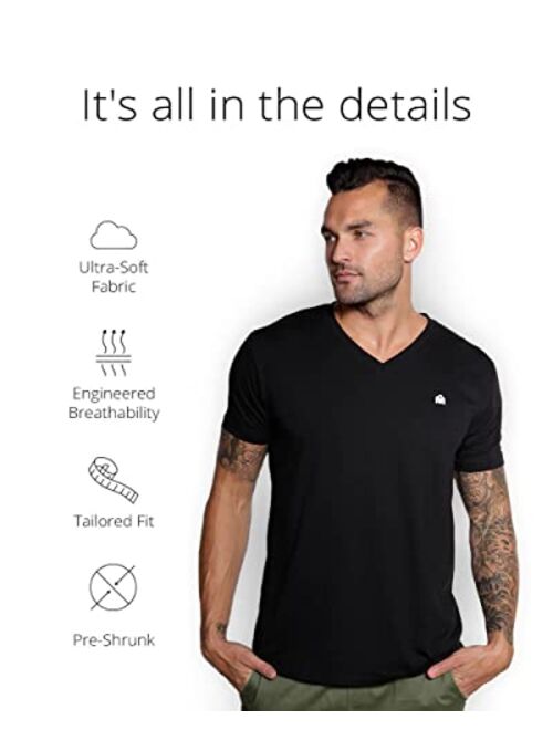 INTO THE AM V Neck T Shirts for Men - Casual Stylish Fitted Vneck Tees for Guys