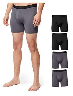 COOL Mens 4-PACK Active Mesh Quick Dry Performance Boxer Brief