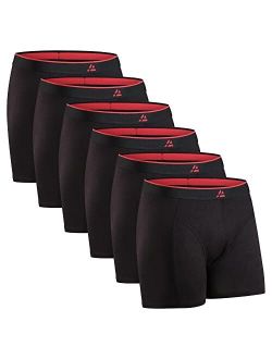 DANISH ENDURANCE Bamboo Viscose Trunks Underwear for Men, 6 Pack, Breathable, Soft, Cool Dry Boxer Briefs, Black Grey & White