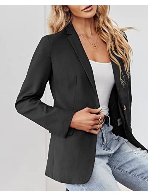 LPCBDEE 2022 Professional Womens Casual Blazers Long Sleeve Standing Collar Open Front Work Office Jacket