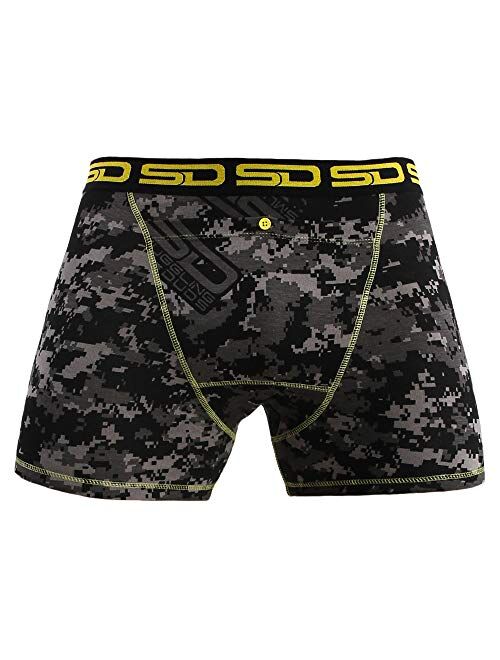 Smuggling Duds Men's Stash Boxer Brief Shorts - Pickpocket Proof Travel Secret Pocket Underwear