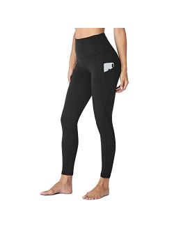HLTPRO Leggings with Pockets for Women - Capri Yoga Pants High Waist Tummy Control for Workout, Running