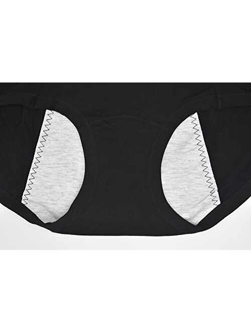 CeeDeek Pocket Panties for Women 5 Pack Cotton Briefs Khaki Black Underpants