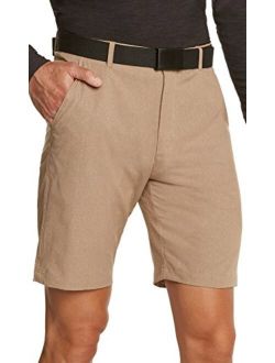 Mens Dry Fit Golf Shorts - Quick Dry Casual Chinos w/Elastic Waist, 10" Inseam