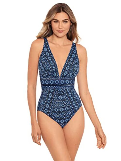 Miraclesuit Women's Swimwear No Static Odyssey Tummy Control Soft Cup One Piece Swimsuit