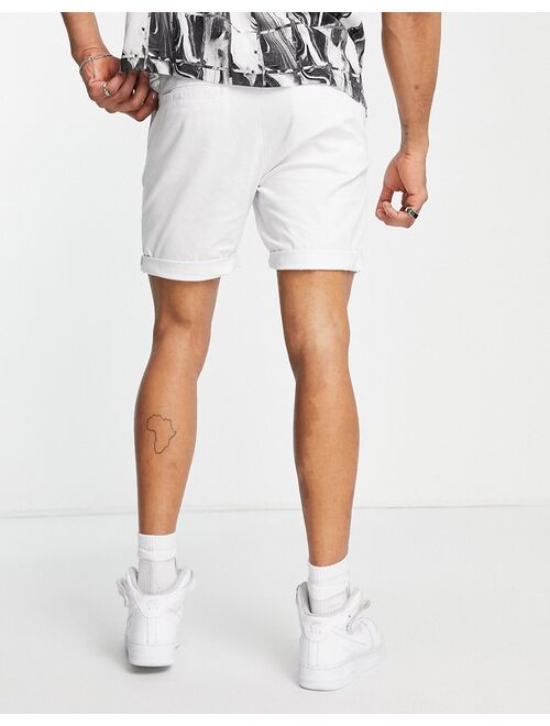 ASOS DESIGN slim chino shorts in white