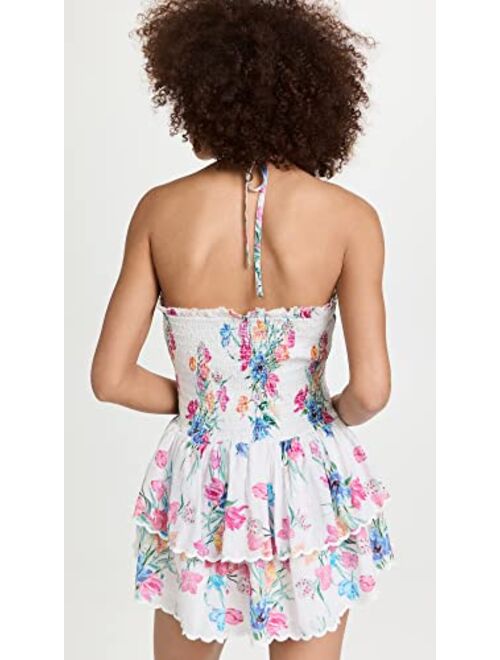 LOVESHACKFANCY Women's Aqua Halter Dress