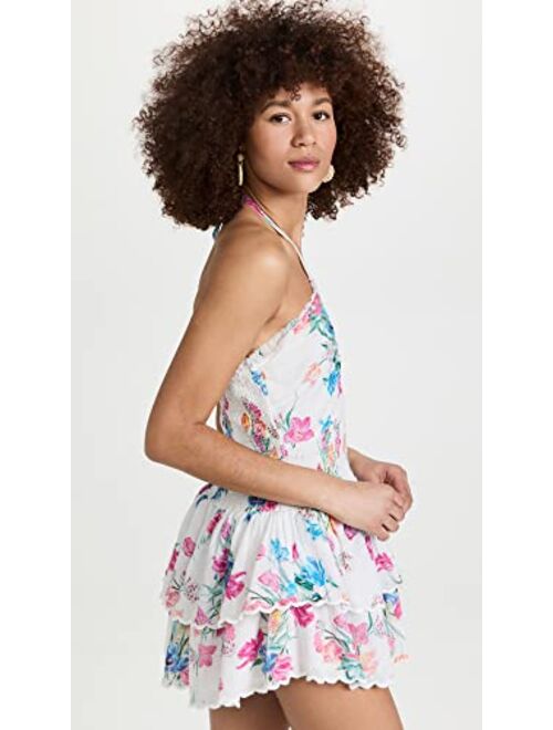 LOVESHACKFANCY Women's Aqua Halter Dress