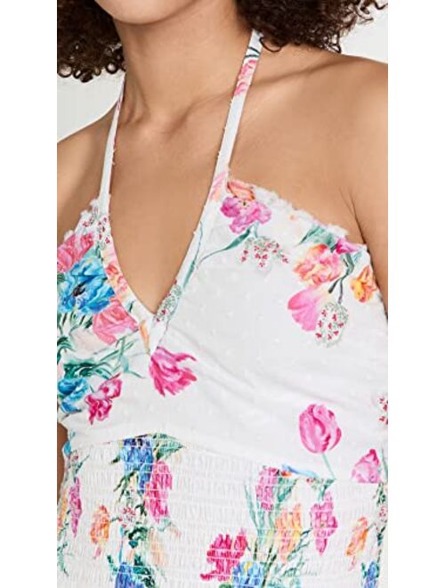 LOVESHACKFANCY Women's Aqua Halter Dress