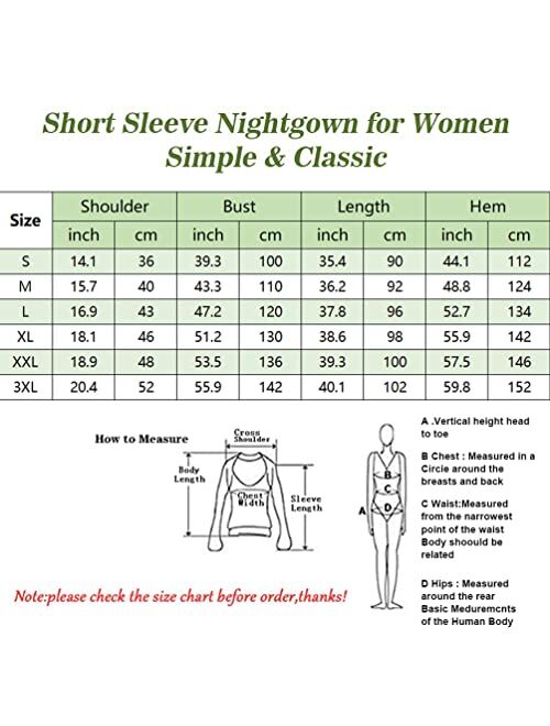 ENJOYNIGHT Women's Sleepwear Cotton Sleep Tee Short Sleeves Print Sleepshirt