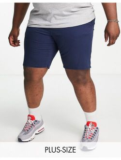 Plus slim fit chino shorts in navy