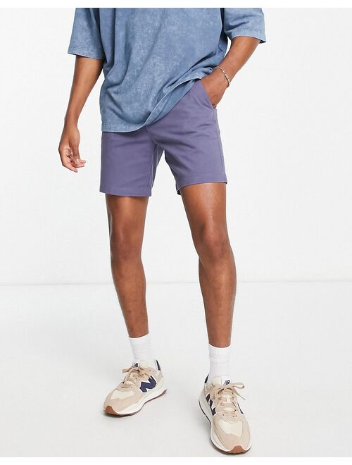New Look slim fit chino shorts in blue