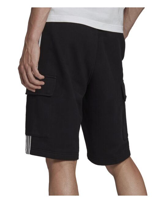 adidas Men's Adicolor Classics 3-Stripes Regular-Fit French Terry Cargo Shorts