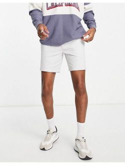slim fit chino shorts in light gray
