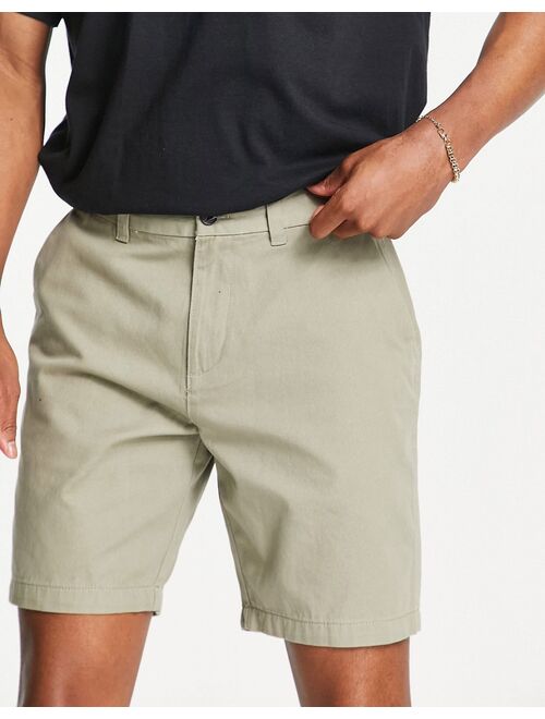 New Look straight fit chino shorts in khaki