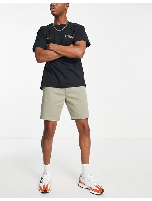 New Look straight fit chino shorts in khaki