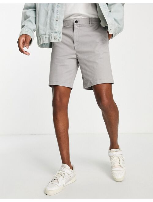 Topman slim chino short in light gray