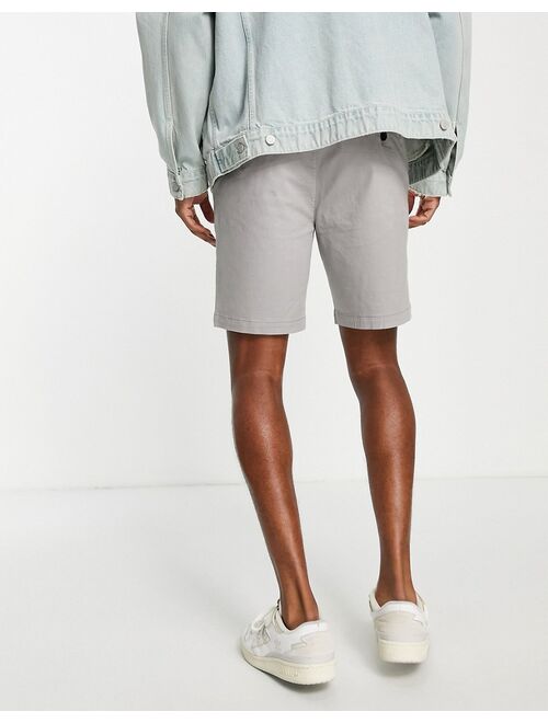 Topman slim chino short in light gray