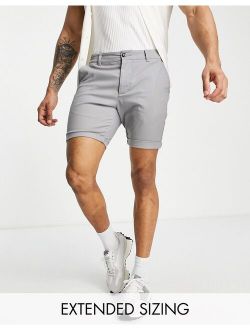 skinny chino shorts in light gray