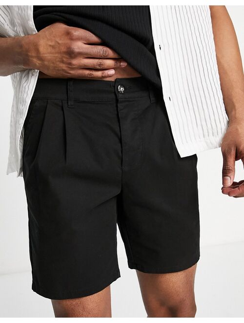 ASOS DESIGN chino cigarette shorts in black