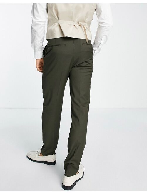ASOS DESIGN slim suit pants in khaki