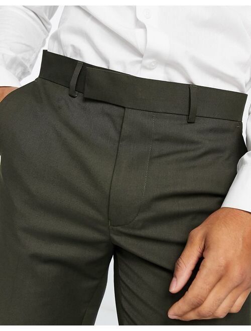 ASOS DESIGN slim suit pants in khaki