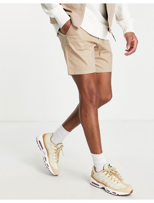 ASOS DESIGN slim chino shorts in beige